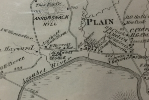 Close-up of an 1875 map